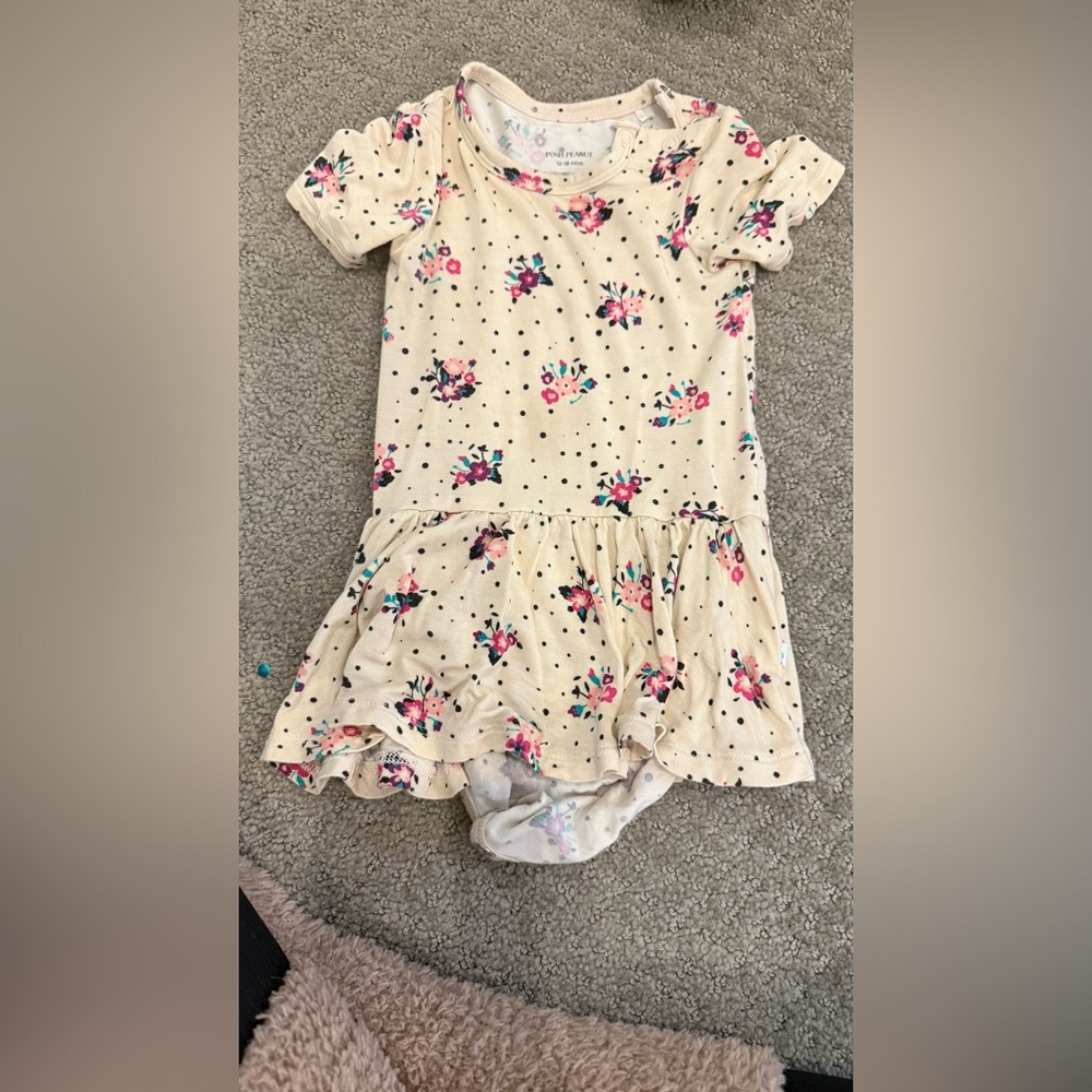 Posh Peanut Cream Floral Baby Outfit